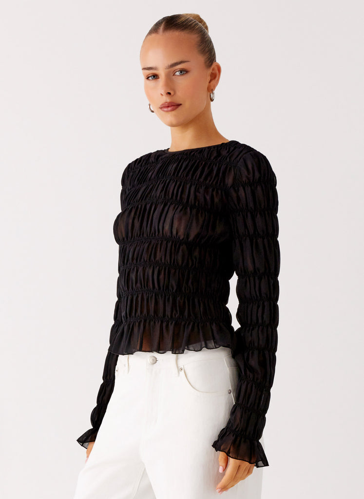 Peppermayo Peppermayo Exclusive - Bella Long Sleeve Top - Black