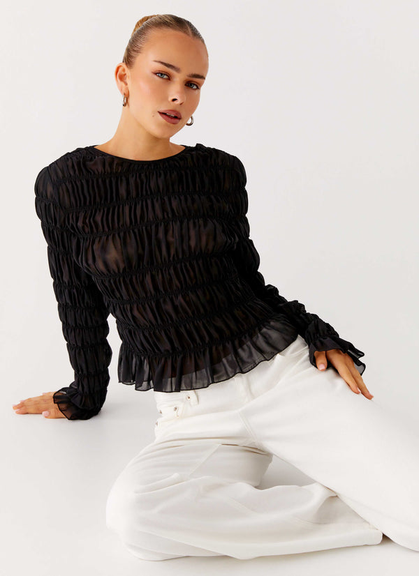 peppermayo Peppermayo Exclusive - Bella Long Sleeve Top - Black