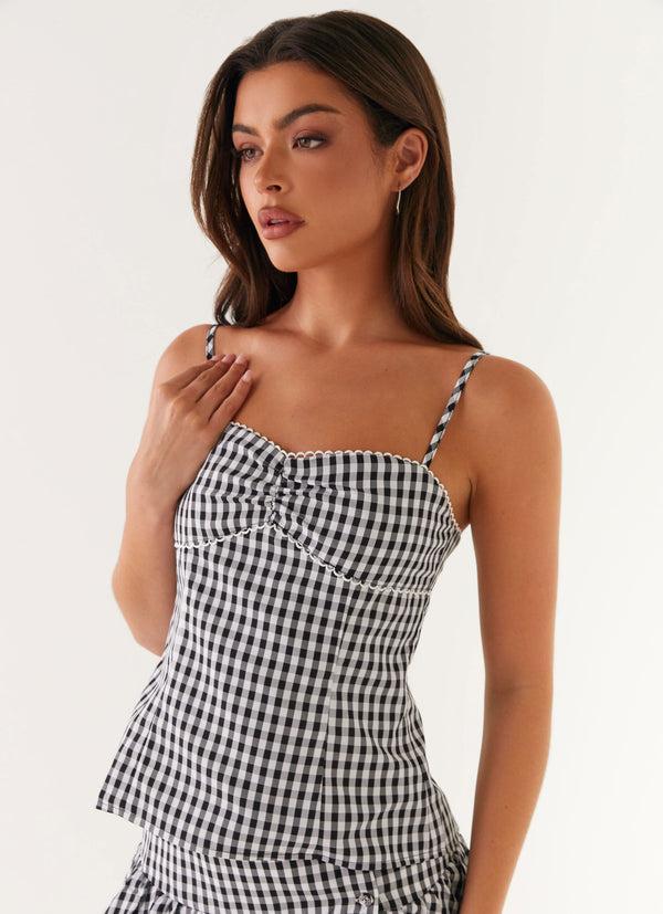 peppermayo Peppermayo Exclusive - Bellamy Top - Black Gingham