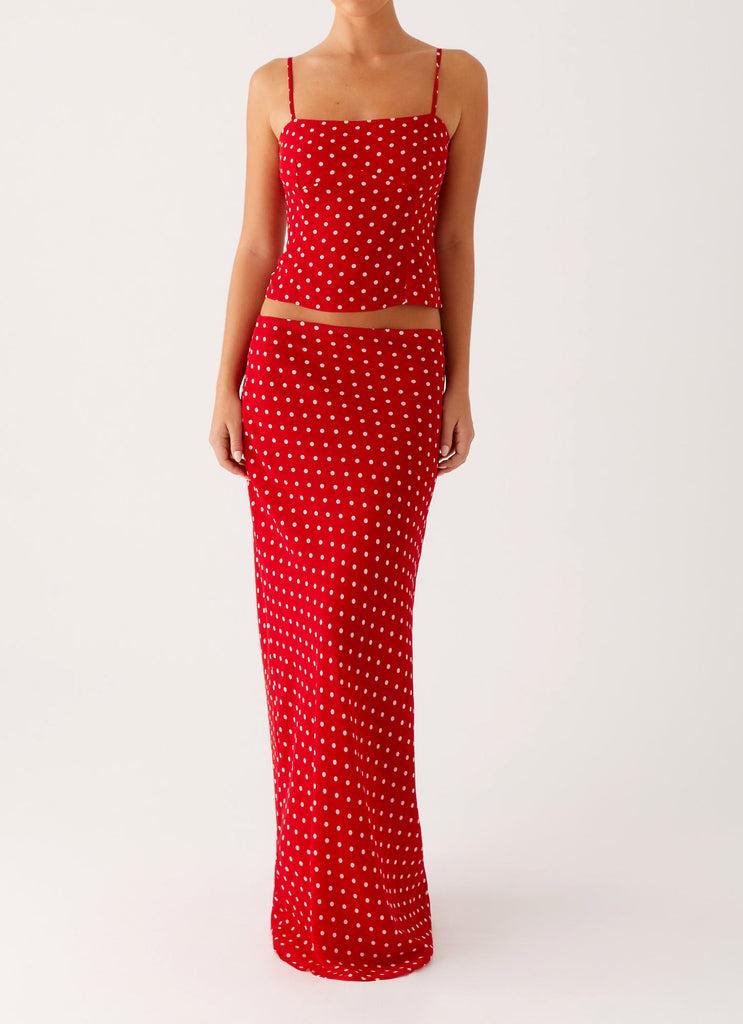 Peppermayo Peppermayo Exclusive - Bendita Maxi Skirt - Red Polka Dot