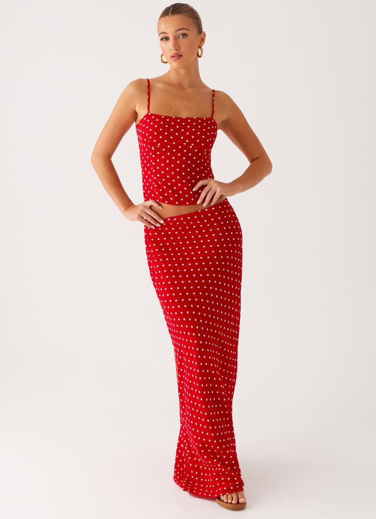 Peppermayo Peppermayo Exclusive - Bendita Maxi Skirt - Red Polka Dot
