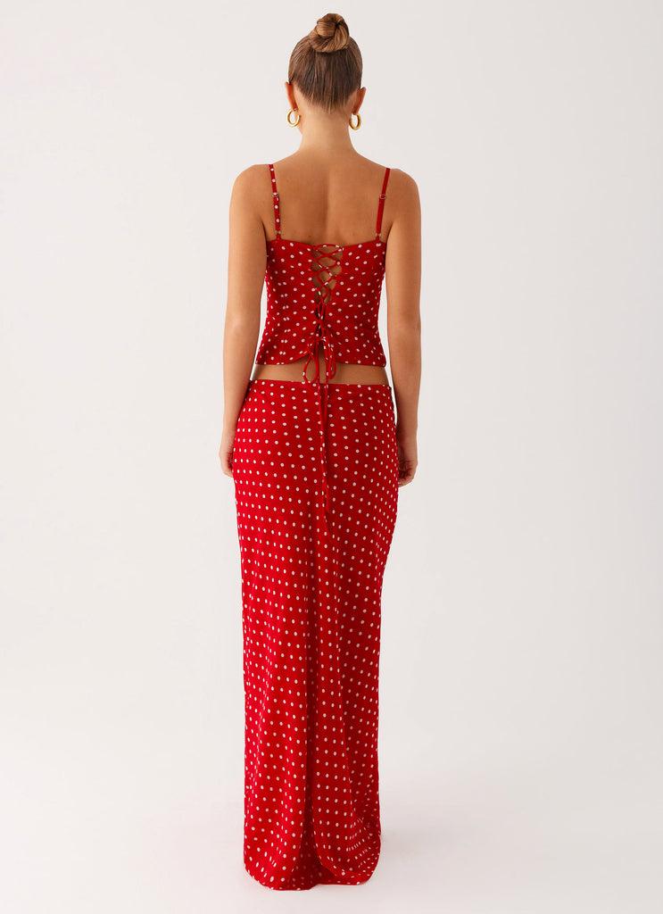 Peppermayo Peppermayo Exclusive - Bendita Maxi Skirt - Red Polka Dot