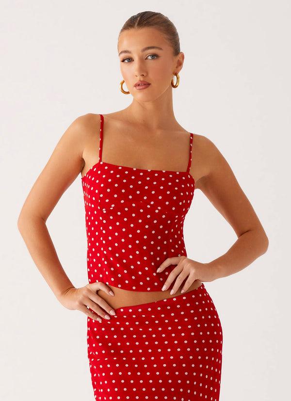 peppermayo Peppermayo Exclusive - Bendita Top - Red Polka Dot