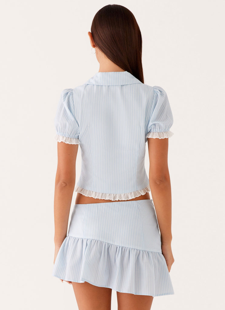 Peppermayo Peppermayo Exclusive - Bennett Button Up Top - Blue White Stripe