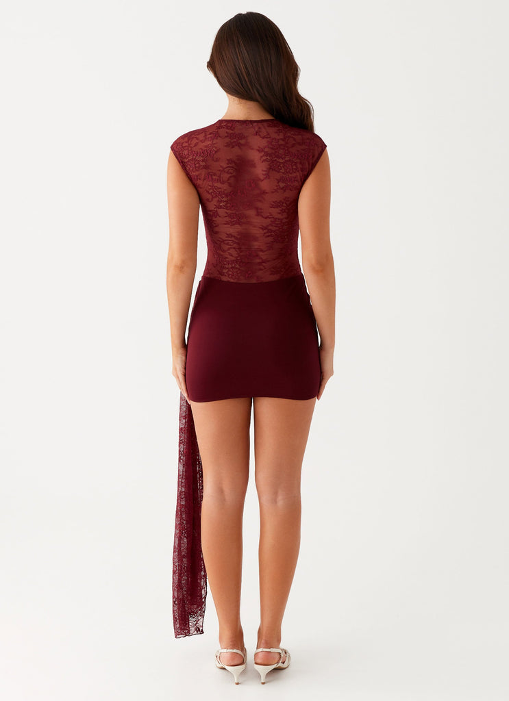 Peppermayo Peppermayo Exclusive - Best Behaviour Mini Dress - Burgundy