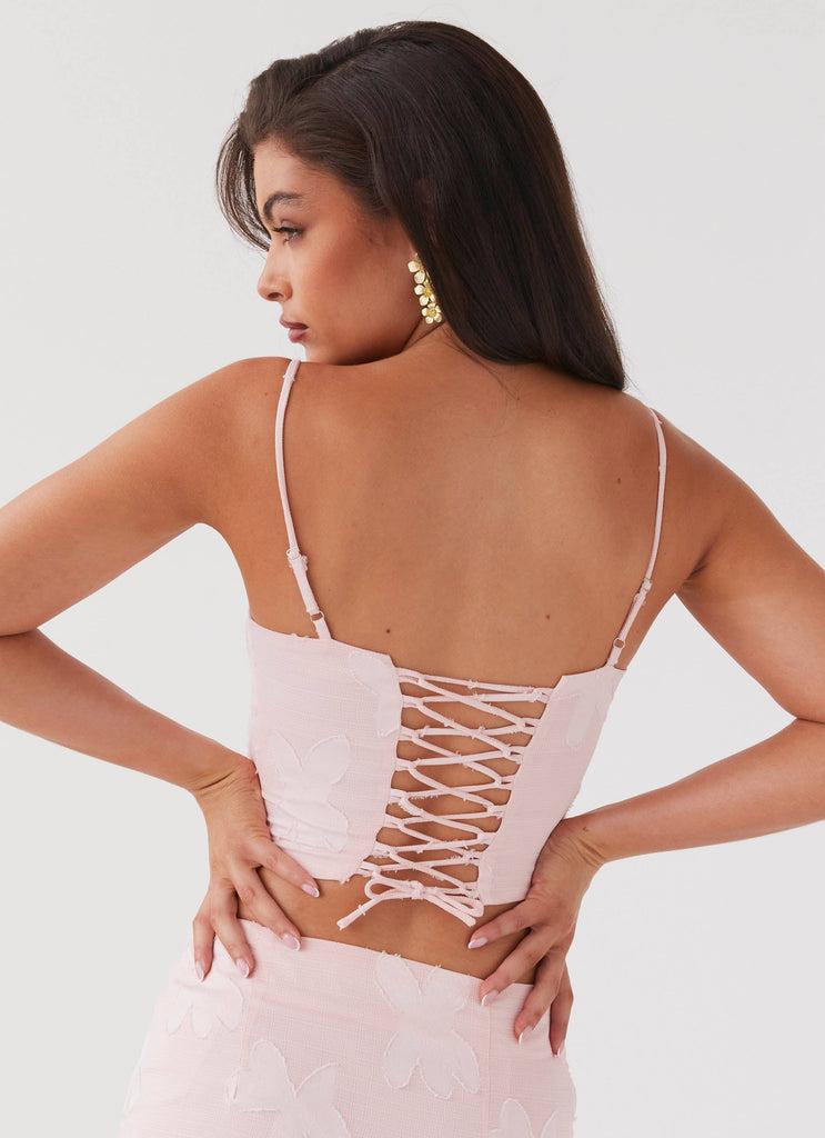 Peppermayo Peppermayo Exclusive - Best Love Lace Up Top - Pink Petal