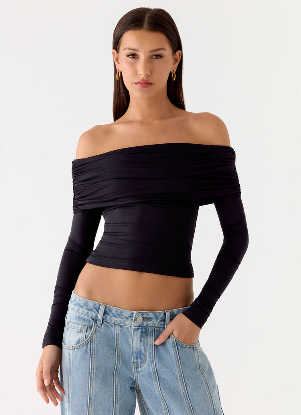 peppermayo Peppermayo Exclusive - Better Now Long Sleeve Top - Black