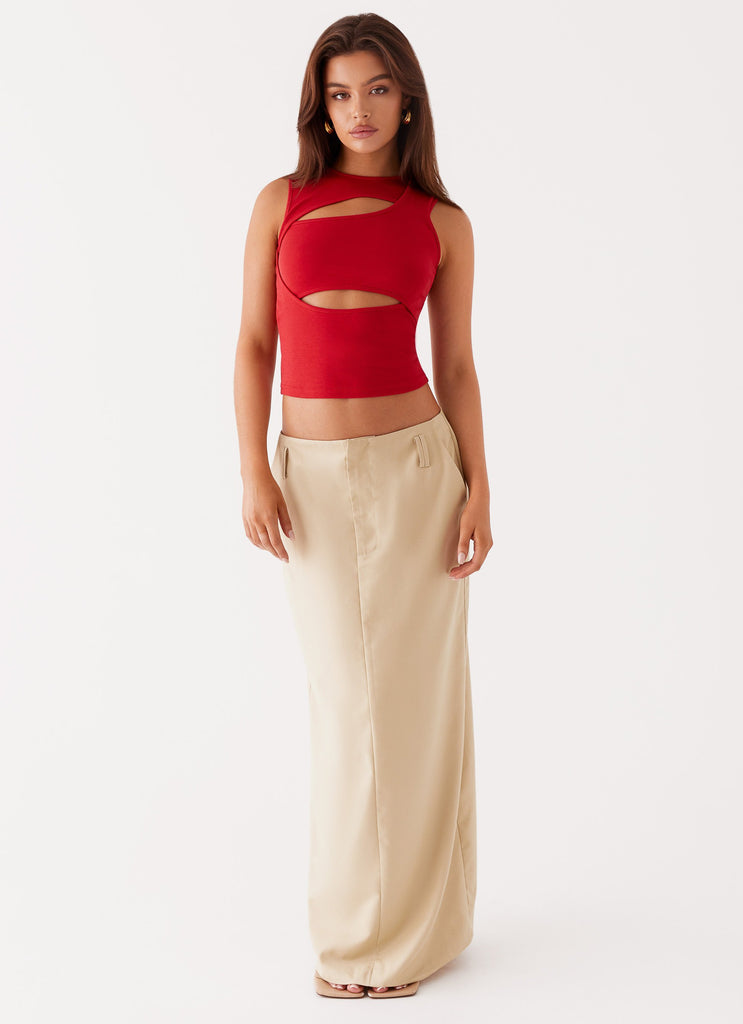 Peppermayo Peppermayo Exclusive - Beyond Cut Out Mesh Top - Red