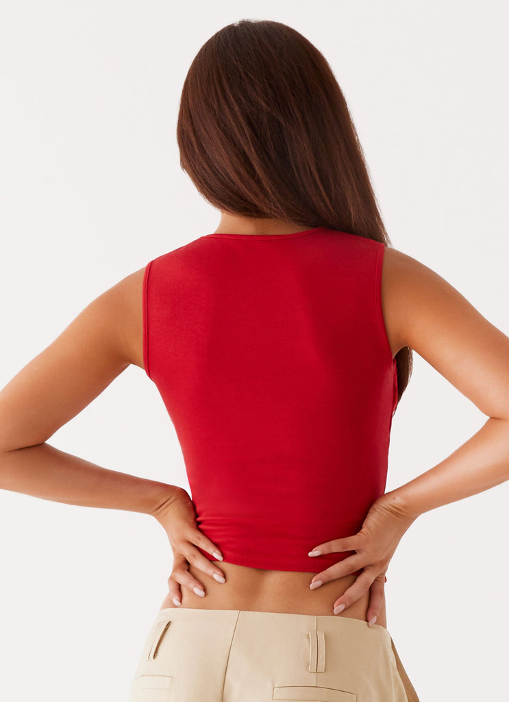 Peppermayo Peppermayo Exclusive - Beyond Cut Out Mesh Top - Red