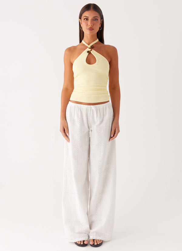 peppermayo Peppermayo Exclusive - Bille Low Rise Pants - White