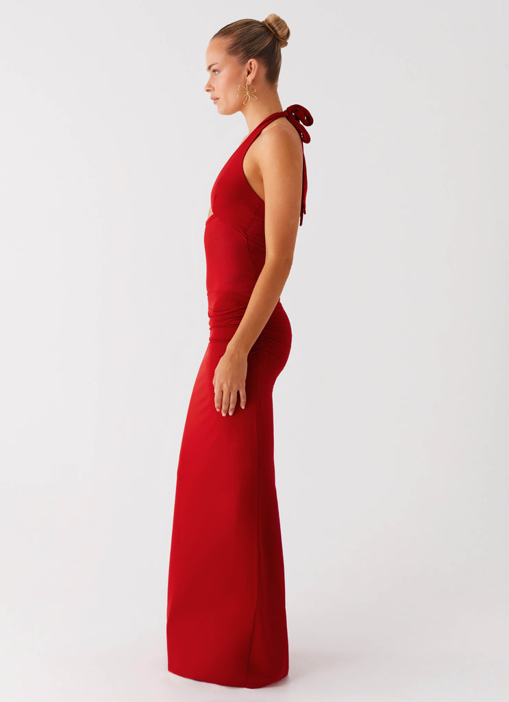 Peppermayo Peppermayo Exclusive - Billen Halter Maxi Dress - Red