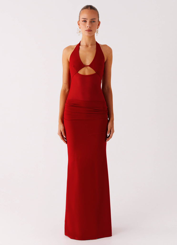 Peppermayo Peppermayo Exclusive - Billen Halter Maxi Dress - Red