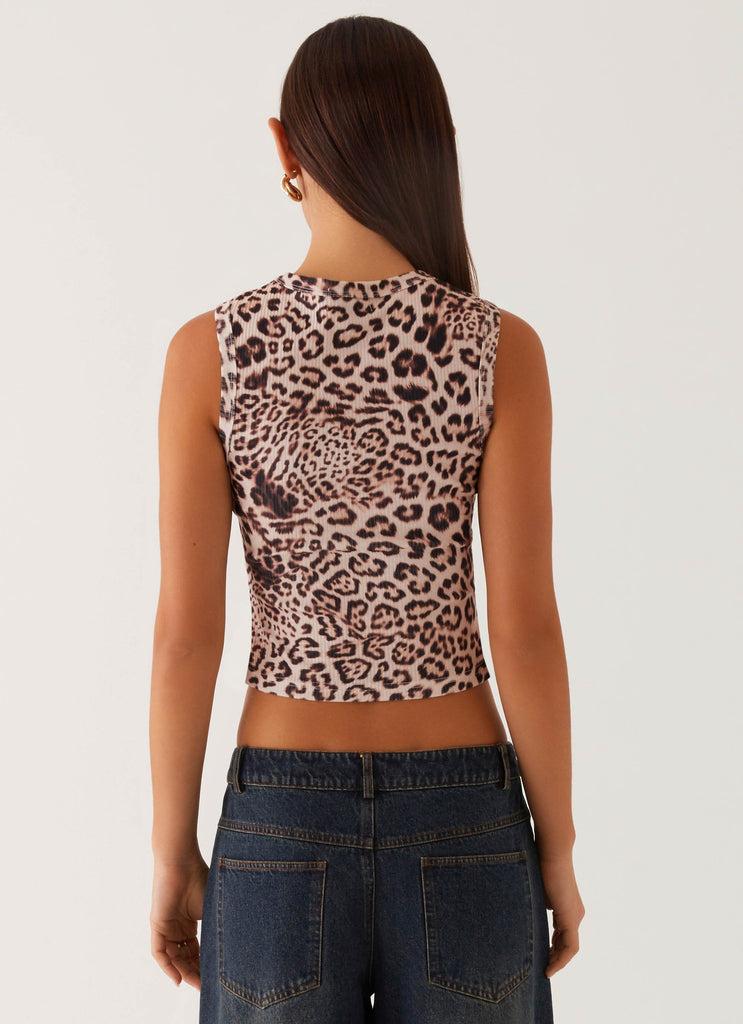 Peppermayo Peppermayo Exclusive - Blair Buttoned Tank Top - Leopard