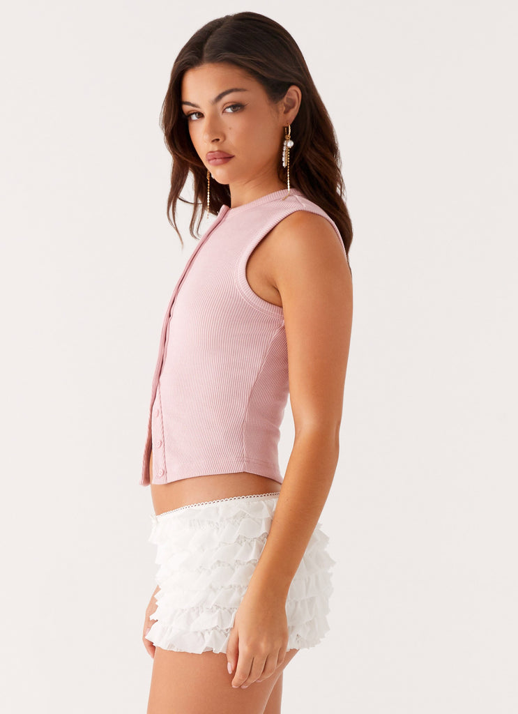 Peppermayo Peppermayo Exclusive - Blair Buttoned Tank Top - Pink