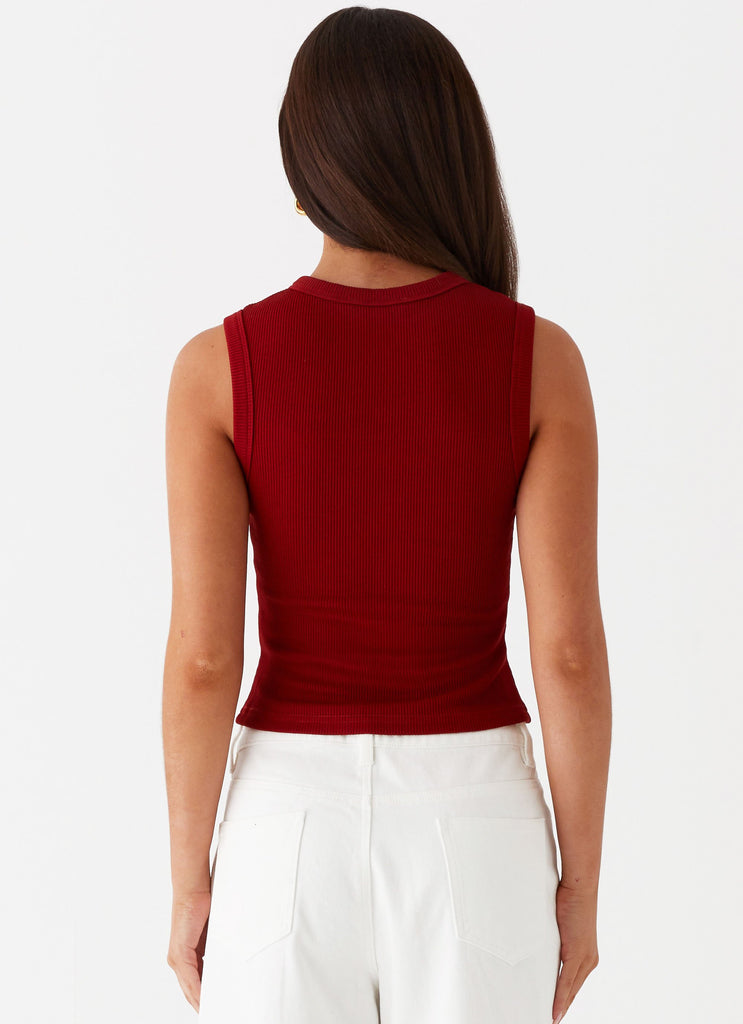 Peppermayo Peppermayo Exclusive - Blair Buttoned Tank Top - Ribbed Knit