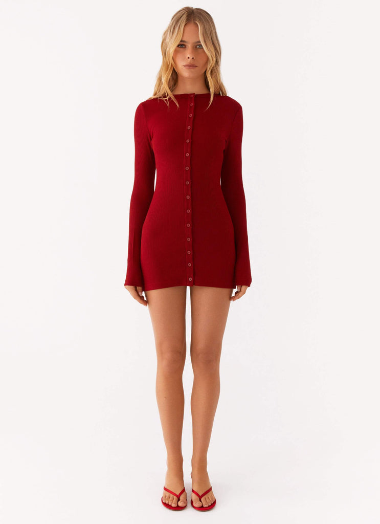 Peppermayo Peppermayo Exclusive - Blair Long Sleeve Mini Dress - Red