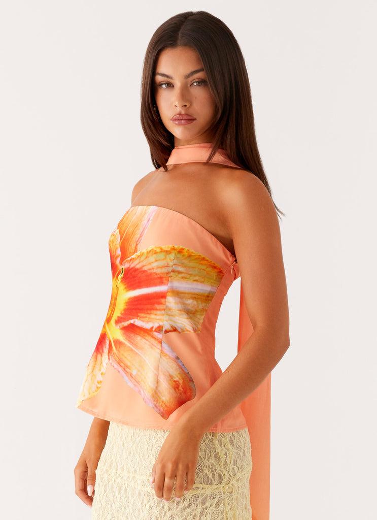 Peppermayo Peppermayo Exclusive - Blaise Scarf Top - Orange Floral