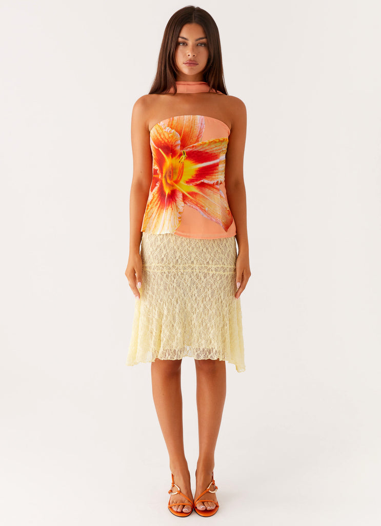 Peppermayo Peppermayo Exclusive - Blaise Scarf Top - Orange Floral