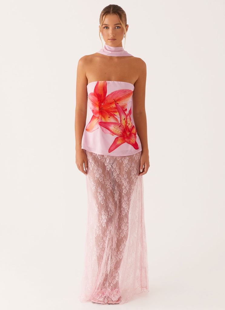 Peppermayo Peppermayo Exclusive - Blaise Scarf Top - Pink Floral