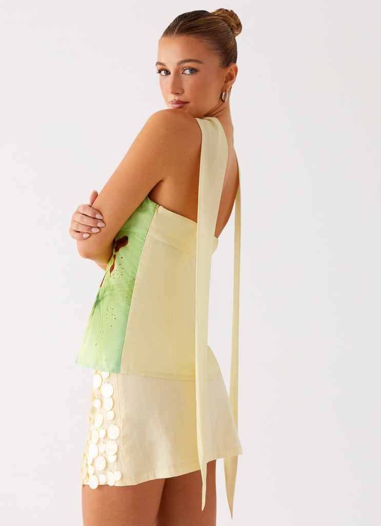 Peppermayo Peppermayo Exclusive - Blaise Scarf Top - Yellow Floral
