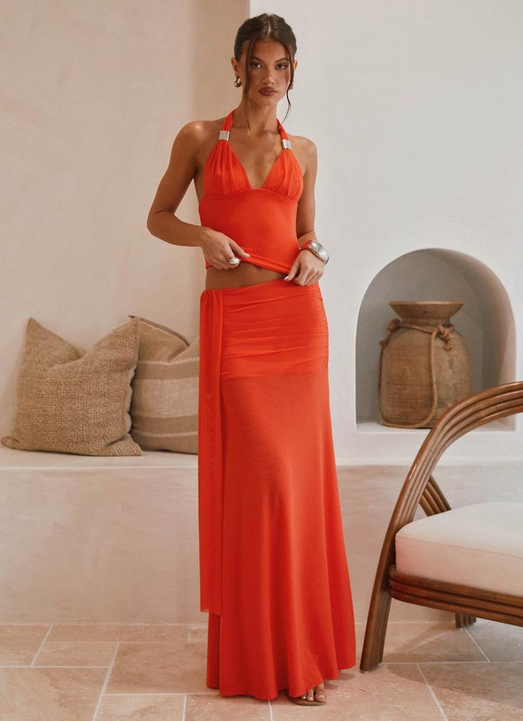 Peppermayo Peppermayo Exclusive - Blaze Halter Top - Fire Red