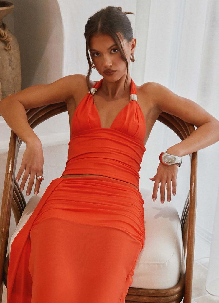 Peppermayo Peppermayo Exclusive - Blaze Halter Top - Fire Red