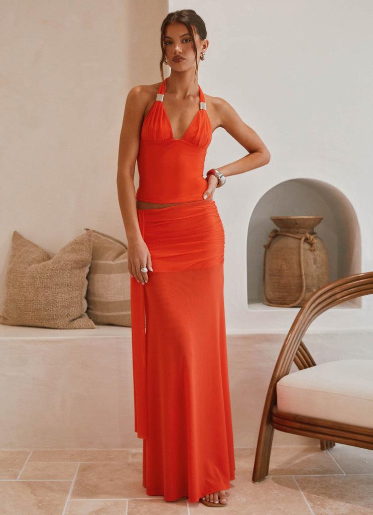 Peppermayo Peppermayo Exclusive - Blaze Maxi Skirt - Fire Red
