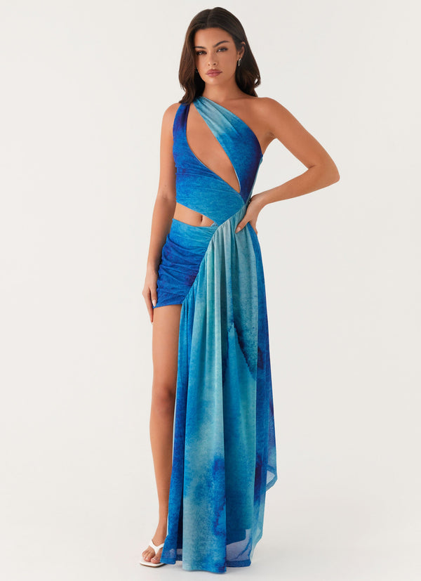 peppermayo Peppermayo Exclusive - Blinded Maxi Dress - Blue Tie Dye
