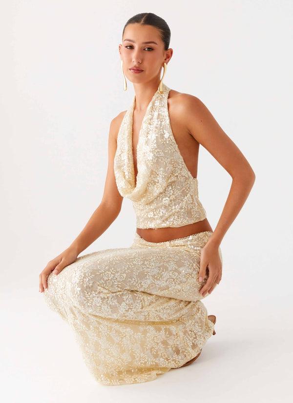 peppermayo Peppermayo Exclusive - Bling It On Cowl Top - Ivory