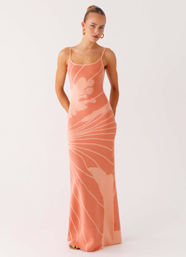 peppermayo Peppermayo Exclusive - Bliss View Knit Maxi Dress - Peach
