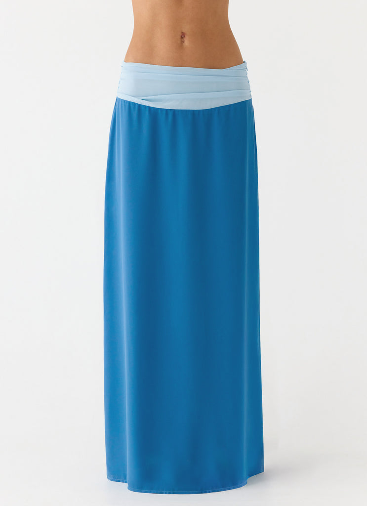 Peppermayo Peppermayo Exclusive - Blushing Bloom Maxi Skirt - Baby Blue