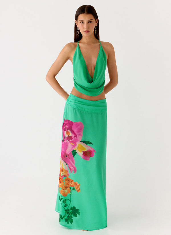 peppermayo Peppermayo Exclusive - Blushing Bloom Maxi Skirt - Jungle Bloom