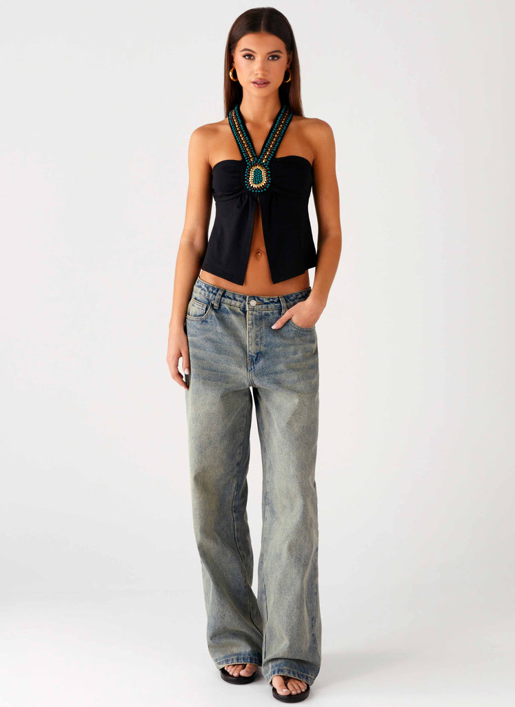 Peppermayo Peppermayo Exclusive - Boheme Breeze Halter Top - Black