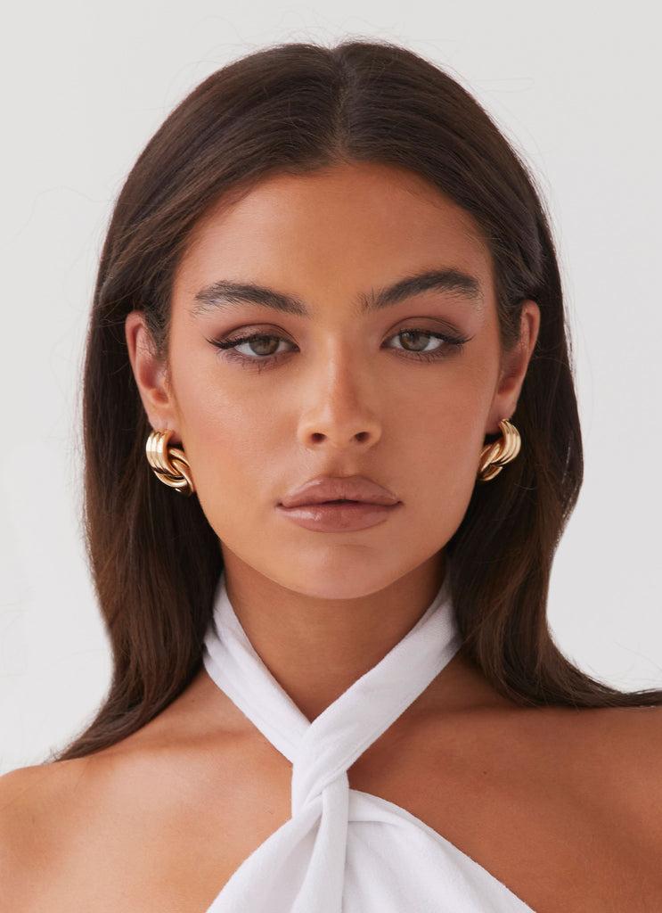 Peppermayo Peppermayo Exclusive - Bold Step Cuff Earrings - Gold