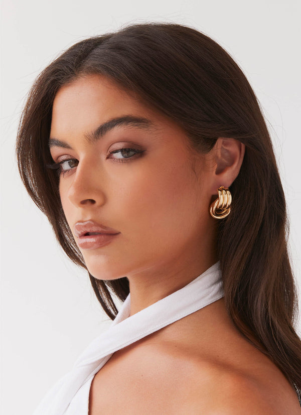peppermayo Peppermayo Exclusive - Bold Step Cuff Earrings - Gold