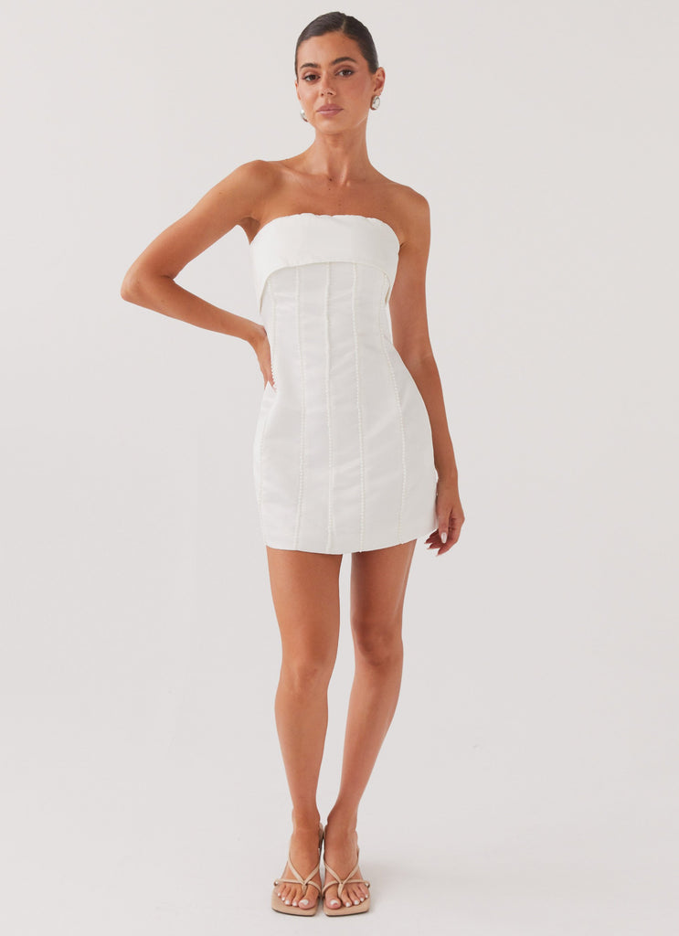 Peppermayo Peppermayo Exclusive - Bombshell Tube Mini Dress - White Pearl
