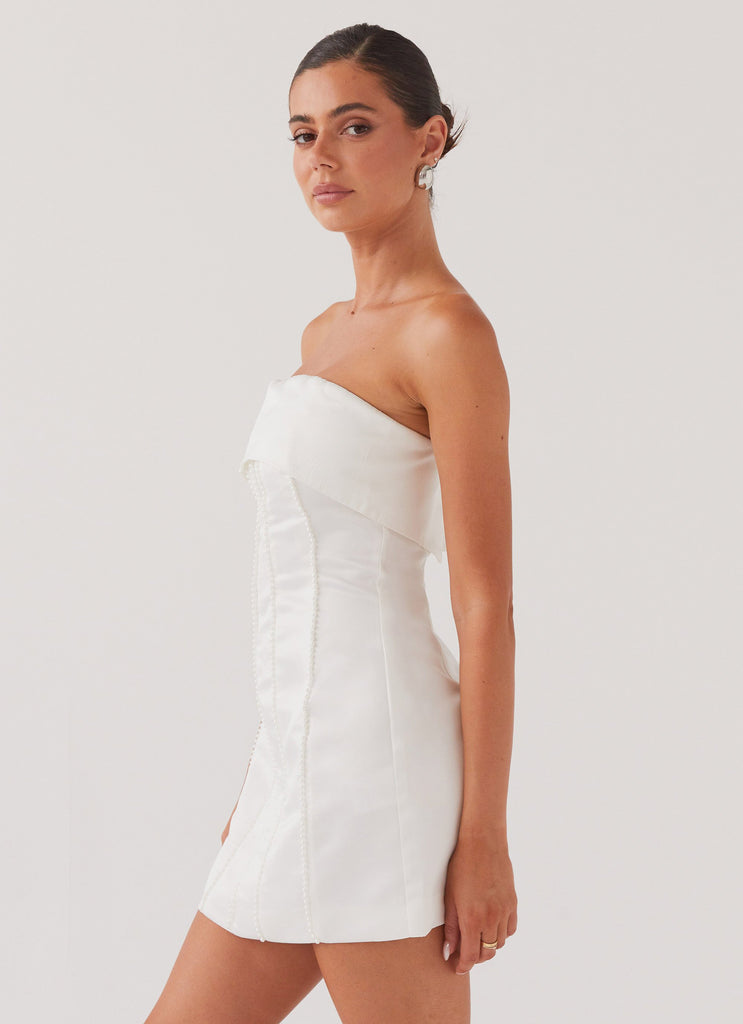 Peppermayo Peppermayo Exclusive - Bombshell Tube Mini Dress - White Pearl