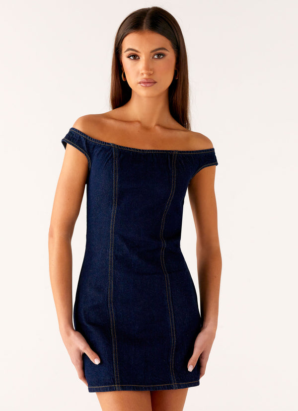 peppermayo Peppermayo Exclusive - Bonnie Denim Mini Dress - Indigo