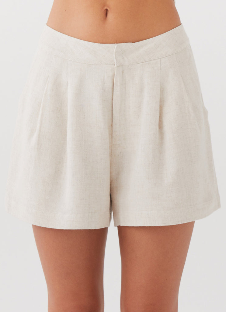 Peppermayo Peppermayo Exclusive - Born For Bordeaux Linen Shorts - Oatmeal