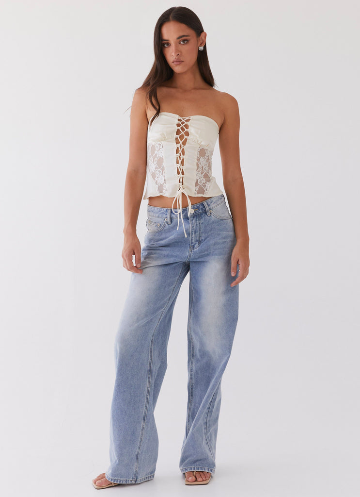 Peppermayo Peppermayo Exclusive - Brandi Lace Up Top - Antique