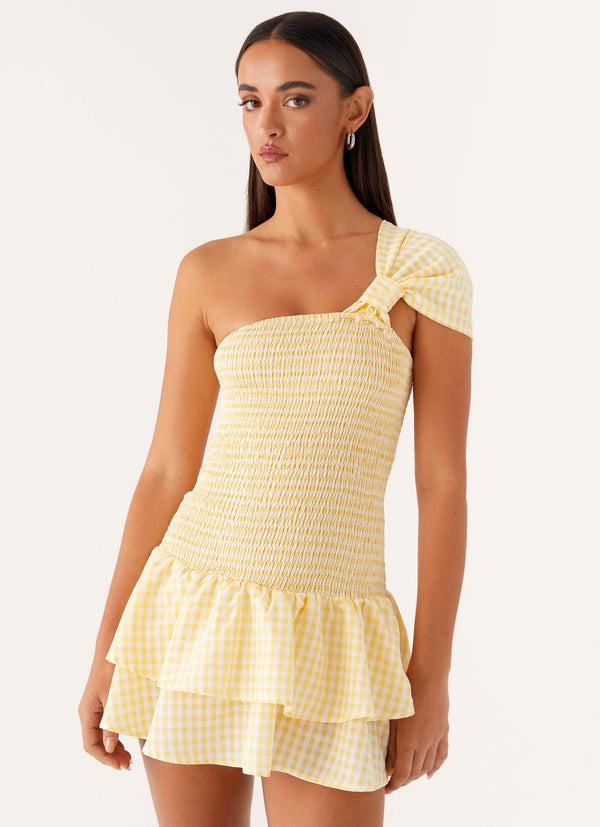 peppermayo Peppermayo Exclusive - Brandy Mini Dress - Yellow Gingham