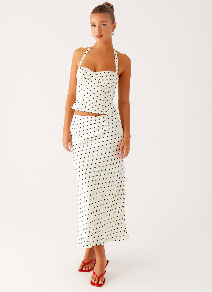 Peppermayo Peppermayo Exclusive - Breanne Midi Skirt - White Polka Dot
