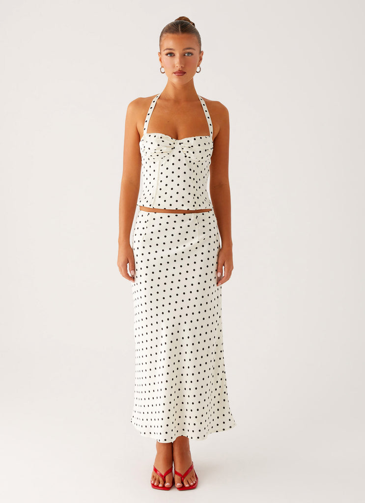 Peppermayo Peppermayo Exclusive - Breanne Midi Skirt - White Polka Dot
