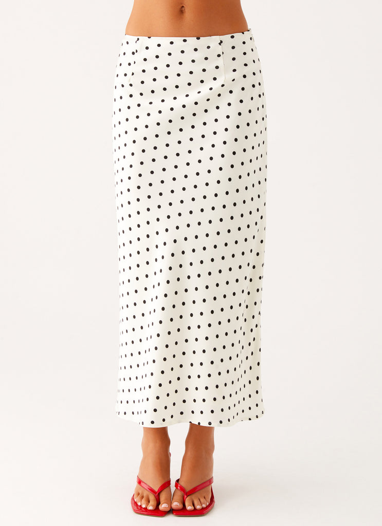 Peppermayo Peppermayo Exclusive - Breanne Midi Skirt - White Polka Dot