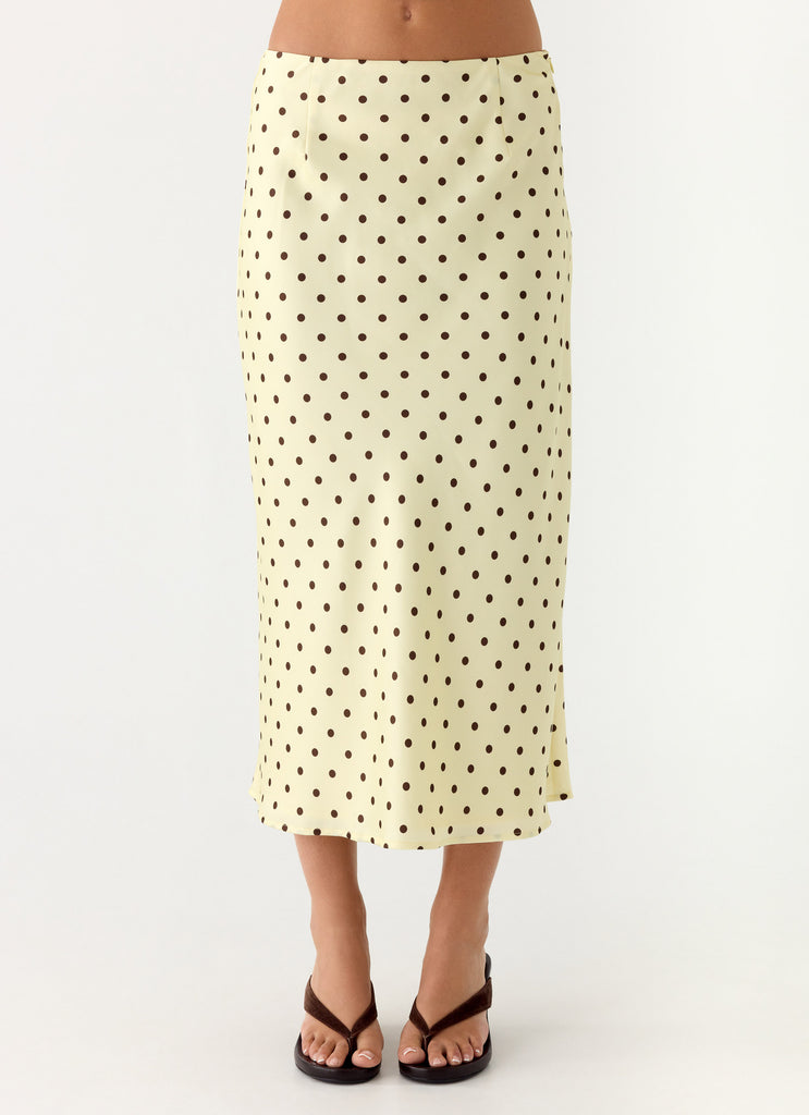 Peppermayo Peppermayo Exclusive - Breanne Midi Skirt - Yellow Polka Dot