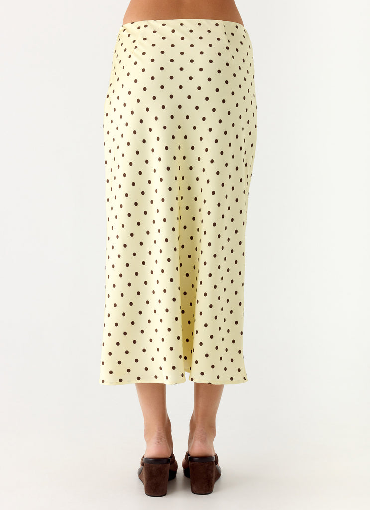 Peppermayo Peppermayo Exclusive - Breanne Midi Skirt - Yellow Polka Dot