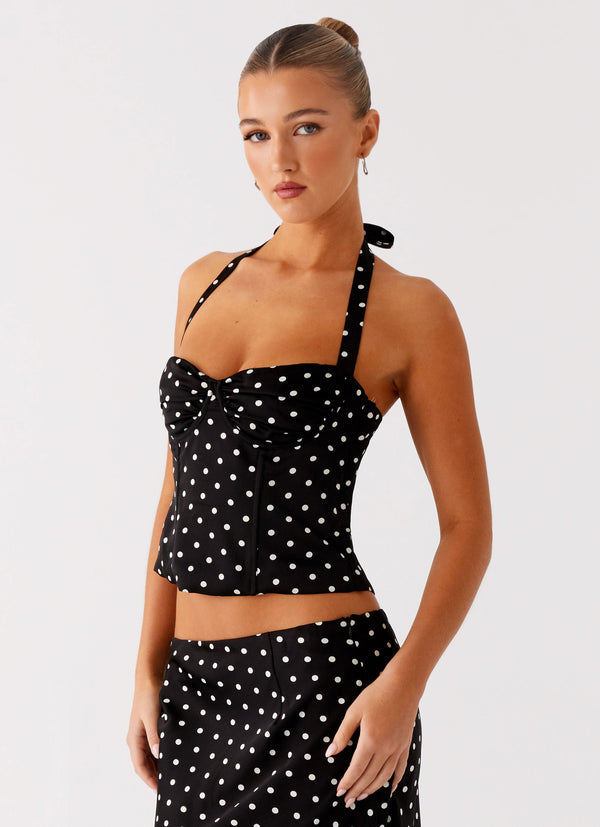 peppermayo Peppermayo Exclusive - Breanne Top - Black Polka Dot