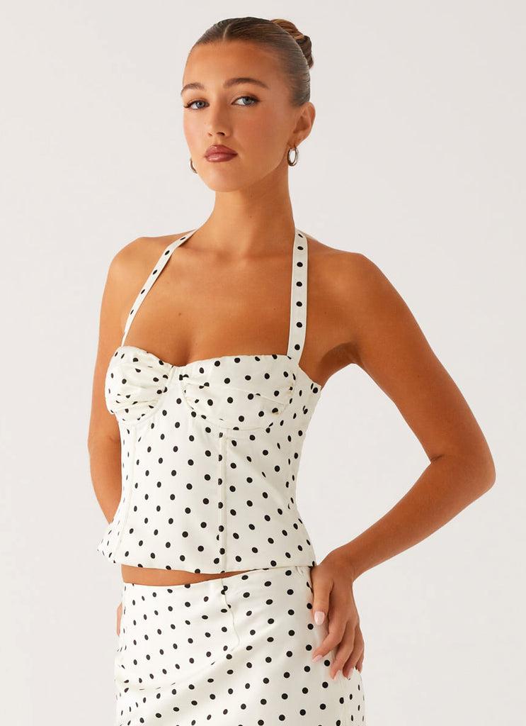 Peppermayo Peppermayo Exclusive - Breanne Top - White Polka Dot
