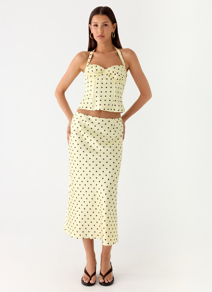 Peppermayo Peppermayo Exclusive - Breanne Top - Yellow Polka Dot