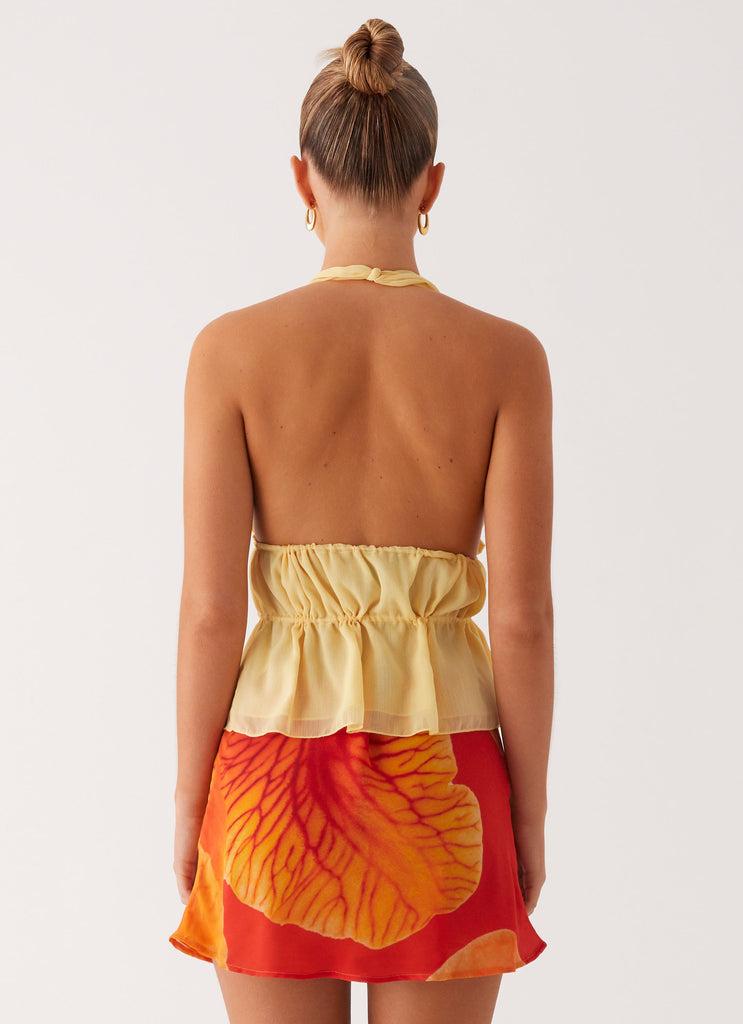 Peppermayo Peppermayo Exclusive - Breezy Palms Mini Skirt - Serene Orange